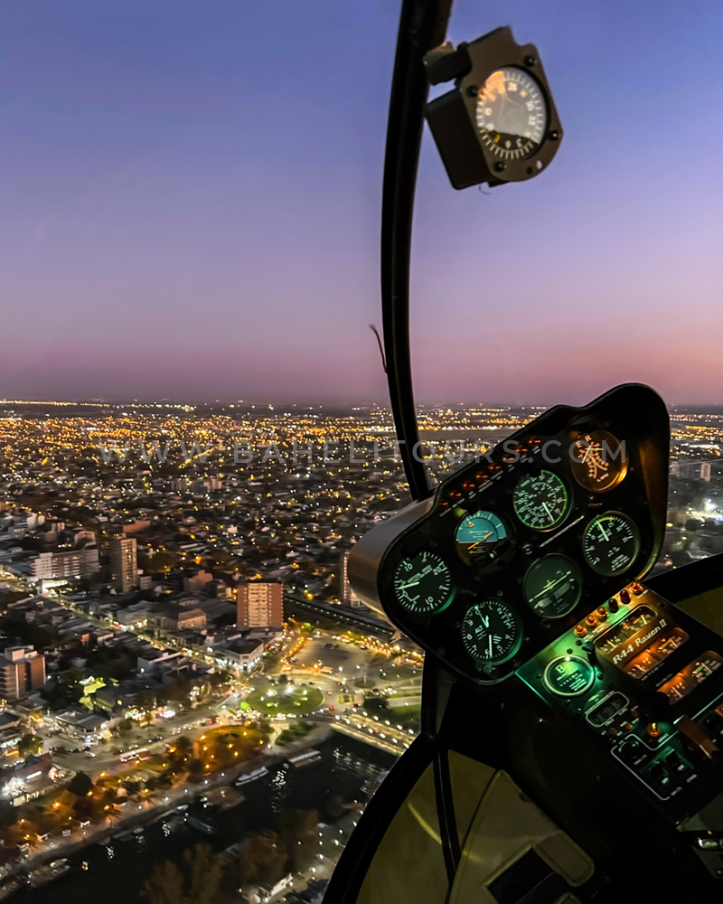 Helicopter ride at night